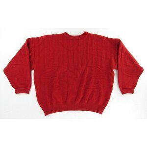 St. Croix Knits Womens Sweater XXL Red Long Sleeve Wool Crew Neck